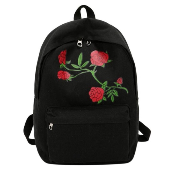 BOUTIQUE Handbags - 5⭐️RATED🎉HOST PICK🎉BLACK  EMBROIDERY BACKPACK